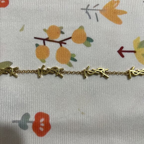 Saint Laurent Gold-Plated YSL Necklace - Picture 4 of 5